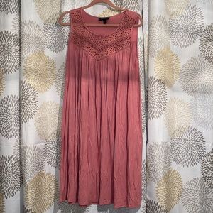 Lane Bryant crochet swing dress dusty rose color